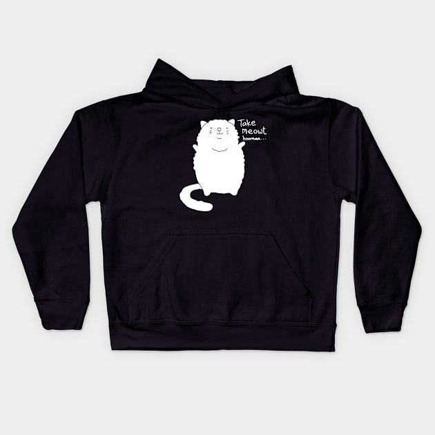 Take me out, funny cat Kids Hoodie by white.ink